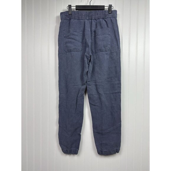 Cynthia Rowley Blue Linen Blend Straight Leg Pants Casual Women's Size 6 Coastal - Picture 2 of 9